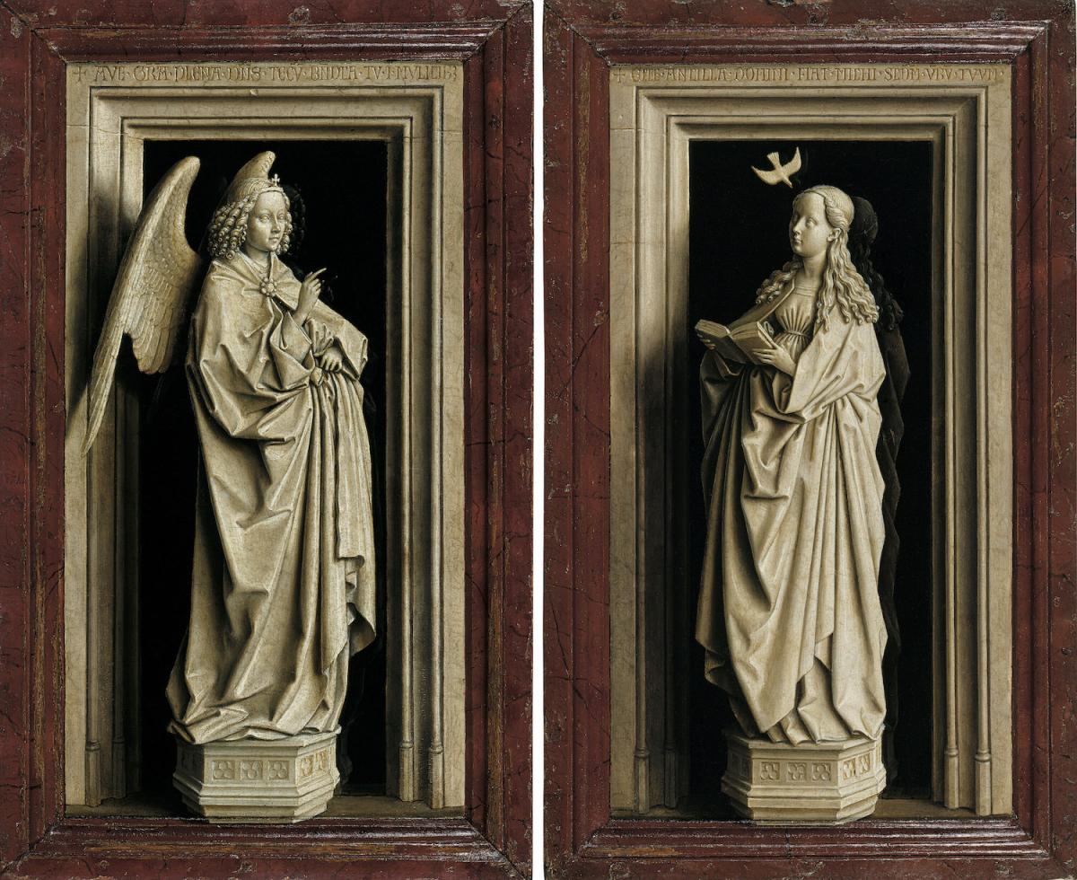 Jan Van Eyck, The Annunciation Diptych, c. 1433-1435, Museo Nacional Thyssen-Bornemisza, Madrid