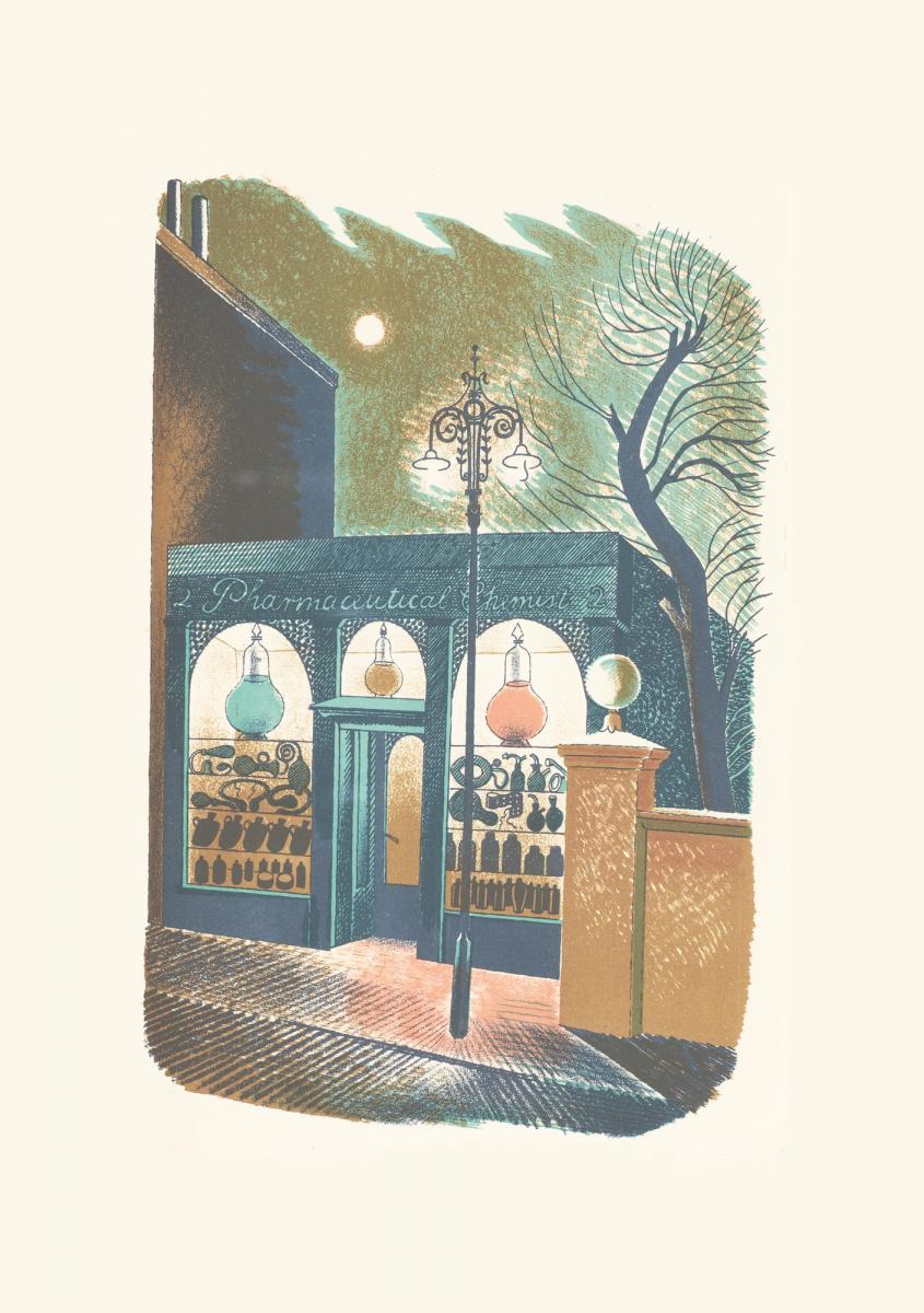 Eric Ravilious, chemist’s shop from High Street, 1938