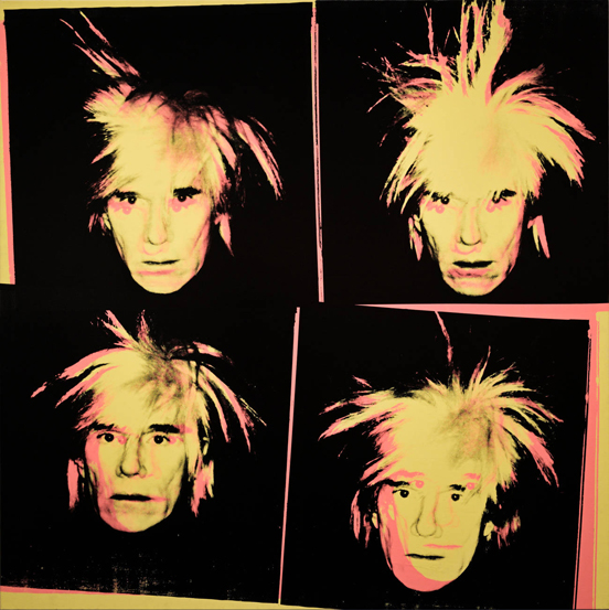 Andy Warhol, self portrait, 1986 silkscreen ink on canvas, © Alamy