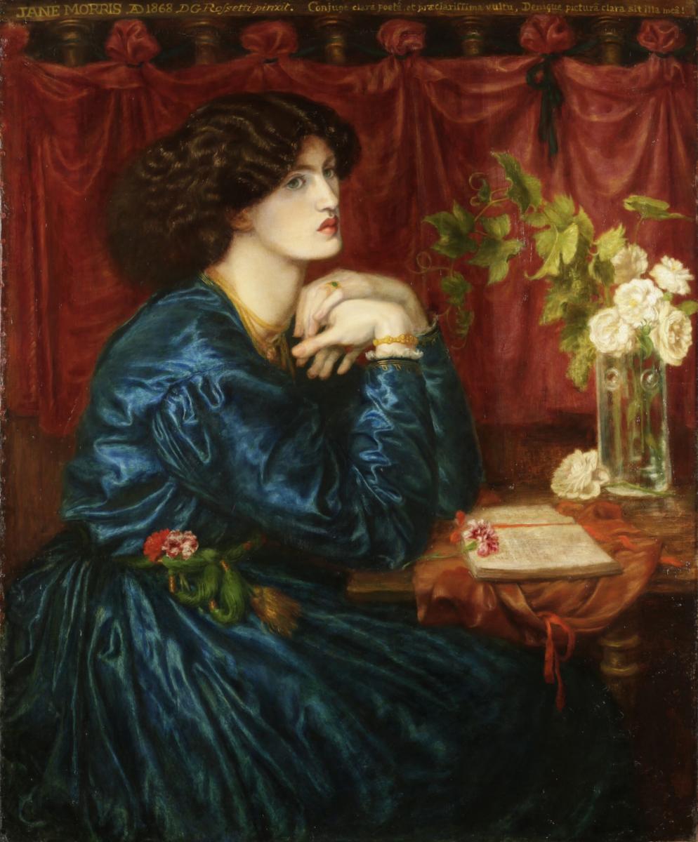 Blue Silk Dress (Jane Morris), Dante Gabriel Rossetti, 1868. Rossetti's Portraits at Holburne Museum 24 September 2021 - 9 January 2022, © Society of Antiquaries of London: Kelmscott Manor